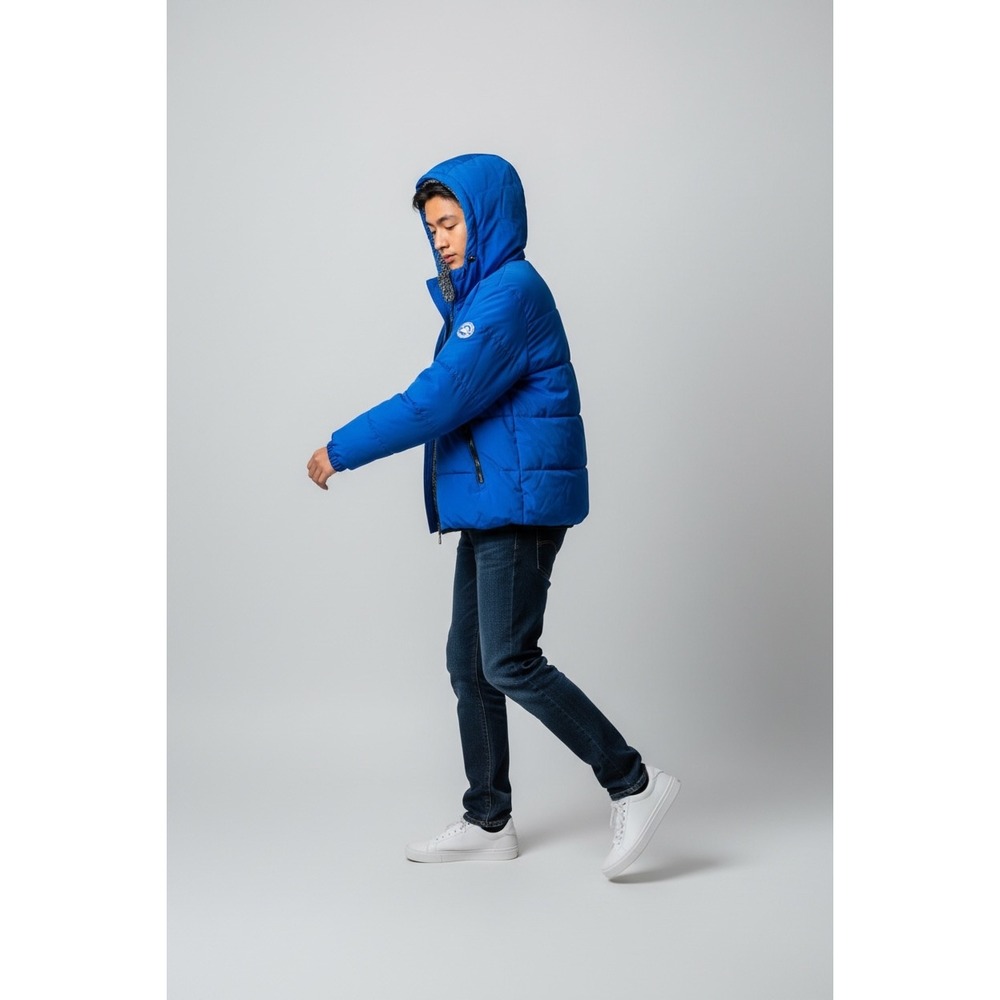 ZeroXposur Quilted Puffer Jacket Lapis Blue XL 14/16 Sherpa Hood